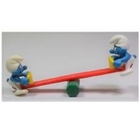 2 schtroumpfs avec Balançoire à bascule 1999 Peyo Schleich