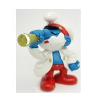 Grand schtroumpf capitaine avec longue vue PEYO 1981 schleich W.Germany