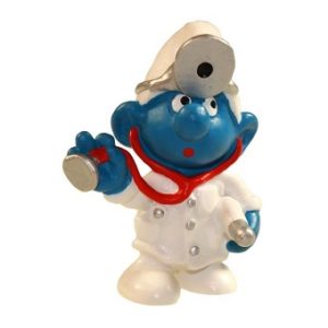 schtroumpf Docteur 1978 PEYO Schleich Made in Hong Kong W.Berrie.CO.