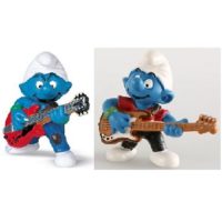 Lot 2 schtroumpf guitariste 1997 Peyo Schleich