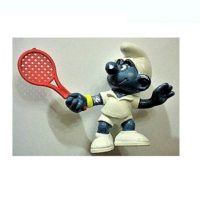 schtroumpf avec raquette de tennis Schleich 1979 PEYO Made In Portugal
