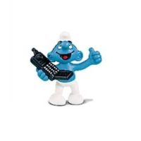 schtroumpf avec téléphone portable 1995 Peyo Schleich Germany