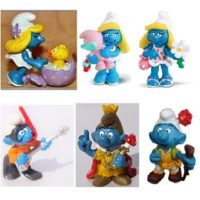 6 schtroumpfs et schtroumpfettes lot de figurines Peyo Schleich.