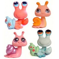 4 figurines Pet Shop escargot et Bernard L'Hermite (LPS) Hasbro