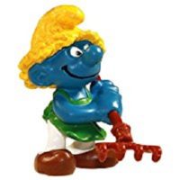 Jardinier schtroumpf 1982 neuf avec tournesol + Papillons rouge et bleu Peyo Schleich