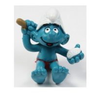 schtroumpf avec brosse et savon 1982 Peyo Schleich W.GERMANY
