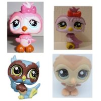 Chouette et Hibou petshop lot de 4 (LPS) Hasbro.