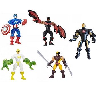 5 figurines super héros Mashers Marvel Hasbro