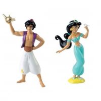 Aladdin et Jasmine 2 figurines Disney Bulllyland peint a la main