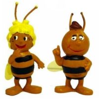 Maya l'abeille et willy 2 figurines 1976 Apollo Film Schleich W germany.