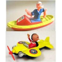 Popeye et Olive en bateau et en avion Corgi Made in Gt Britain.
