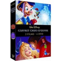 Coffret Disney chefs-d'oeuvre 2 films 4 DVD Pinocchio+La Belle au Bois Dormant.
