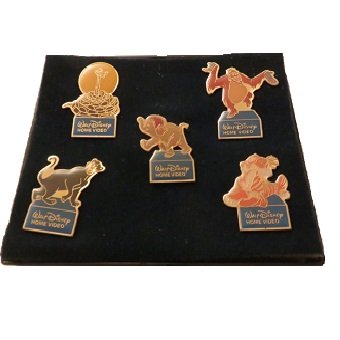 5 pin's le Livre de la Jungle Walt Disney homevideo en coffret.