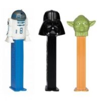 3 PEZ STAR WARS :Yoda, R2-D2 et Dark Vador.