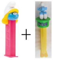 2 PEZ Schtroumpfette et Schtroumpf