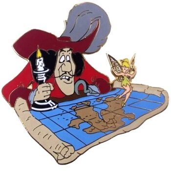 Pin’s La Fée Clochette et le Capitaine Crochet. Série Disney Moments mémorables.