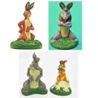 4 figurines de lapin personnage du livre Les Garennes de Watership Down. ALLTIME 2000