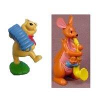 Winnie l'ourson + Maman gourou 2000 2 Figurines Musiciens Disney