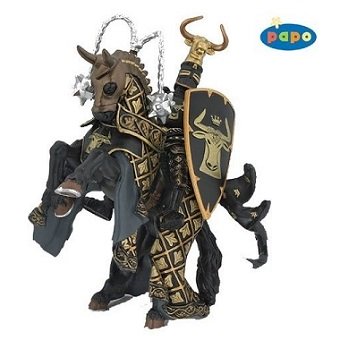 Maître des armes cimier taureau et son cheval figurines Papo.