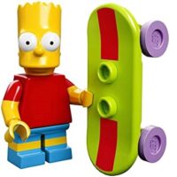 Bart Simpson en skateboard Minifigurine LEGO