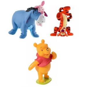 3 figurines Winnie l'ourson+Tigrou+Bouriquet et porcinet.