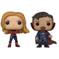 2 POP Marvel Dc Strange + Capitaine Marvel