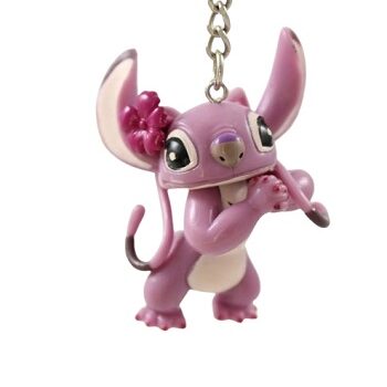 PORTE CLÉS ANGEL DISNEYLAND PARIS LILO ET STITCH ROSE MAUVE