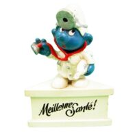 schtroumpf Docteur avec socle Meilleure Santé 1980 Schleich W.Germany.