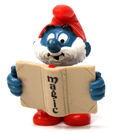 Grand Schtroumpf avec grimoire Magique 1983 Peyo Schleich W.Berrie.CO.