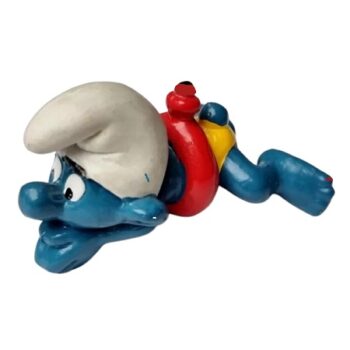 Schtroumpf nageur avec bouée rouge 1977 W. Berrie. Co. vintage