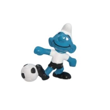 Schtroumpf Footballeur avec ballon 1973 Peyo Schleich W.Germany rare.