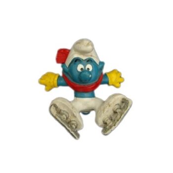 Schtroumpf Tombé avec patins a glace PEYO Bully W.Germany.