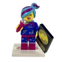 Chanteuse LEGO 71023 Figurine Cheveux Bleus Pop Star avec Micro Rose et Disque d'or.