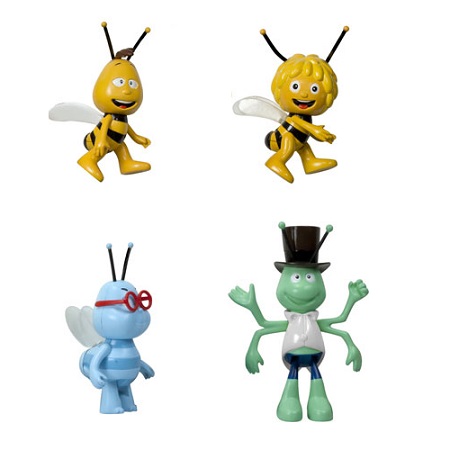 Maya l’Abeille et ses Amis, Lot de 4 Figurines Articulées.