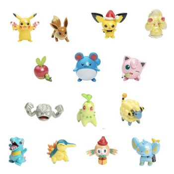 Lot de 14 Figurines Pokémon Édition Noël Brillante 2024