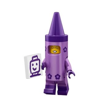 Fille en costume de crayon violet LEGO Série 71023 Figurine Créative et Colorée
