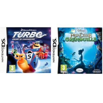 Turbo et La Princesse et la Grenouille Lot 2 Jeux Nintendo DS (complets, avec boîte & notice)