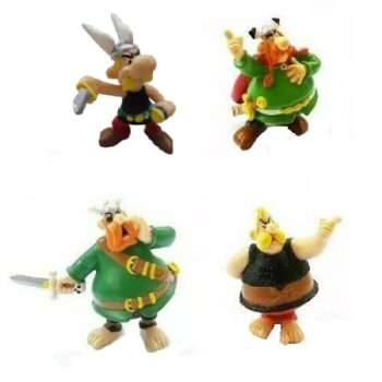 Figurines Astérix Plastoy 1997 Astérix, Abraracourcix, Barbe-Rouge, Ordralfabétix (lot de 4)