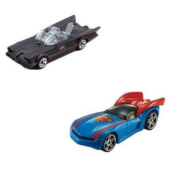 Voitures Batman et Superman Hot Wheels. Lot de 2 Miniatures Mattel d'Occasion.