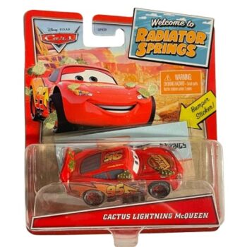 Flash McQueen avec morceaux de cactus -Disney Cars - Voiture neuve sous blister (Mattel, 1:55)