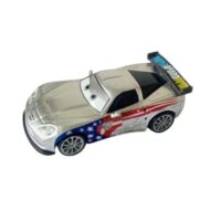 Jeff Gorvette exclusive Cars 2 Silver Racer Series de (DisneyPixar) avec finition métallisée.